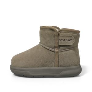 Нескользящие и износостойкие теплые высокие детские ботинки ST&SAT, коричневый