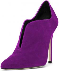 Женские туфли YDN с заостренным носком на высокой шпильке, волнистой кромкой, без застежки, праздничные туфли-балетки, ботильоны размер 4-15 US, Purple