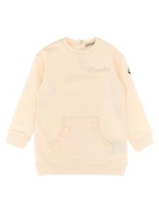 Платье с вышивкой логотипа Moncler Enfant, розовый