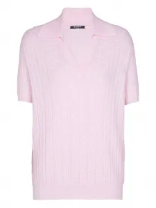 Топ с монограммой Balmain, розовый