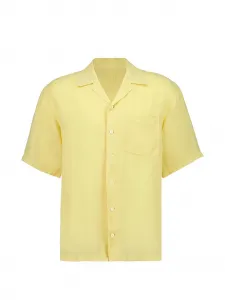 Рубашка с короткими рукавами и карманом 120% Lino, желтый