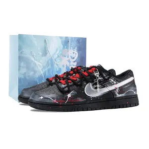 Nike Кроссовки для скейтбординга Dunk Blood Mist устойчивые к истиранию unisex черный серебристый