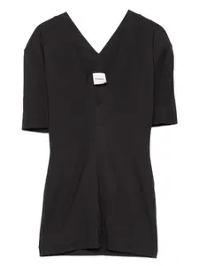 Шерстяной топ Akka с короткими рукавами Nanushka, серый