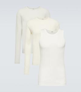 Комплект из 3 футболок из хлопкового трикотажа. Jil Sander, синий