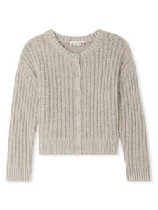 Bonpoint кардиган Gabriela в рубчик, нейтральный цвет