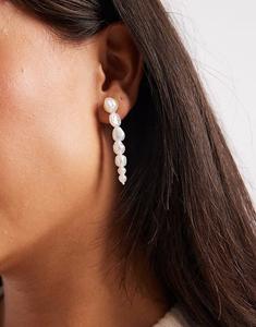 Серьги-подвески с жемчугом в золотистом тоне Pieces