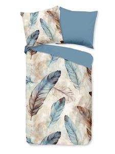 Good Morning Постельное белье Renforcé - Otte - перья, синий, коричневый в синем цвете