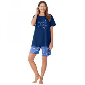 Женская трикотажная короткая пижама больших размеров Dreams & Co., цвет Evening Blue Pajamas