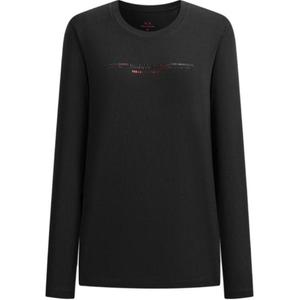 Футболка с втачным рукавом AE для женщин ARMANI EXCHANGE, черный