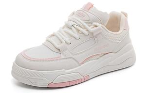 Кеды, скейтборд обувь женская низкая розовый Huanqiu, бежевый/розовый