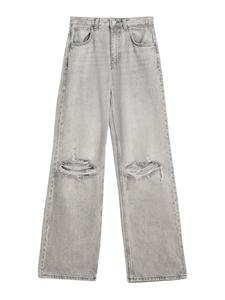 Джинсы с широкими штанинами Bershka, Grey Denim