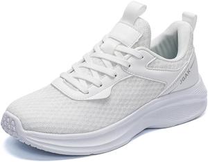 Мужские легкие спортивные кроссовки с дышащей сеткой и амортизирующей подошвой для занятий в зале, бега, ходьбы и повседневной носки Qacksv, белый