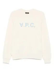 Свитер с круглым вырезом и логотипом A.P.C., нейтральный