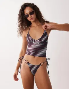 Пурпурные танкини в полоску с завязками Motel Co-ord Thorin