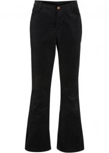 Расклешенные брюки из эластичного вельвета с удобным поясом с завышенной талией Bpc Bonprix Collection, черный