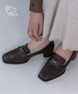 Квадратные лоферы с монеткой 3,5 см Evol, цвет Br