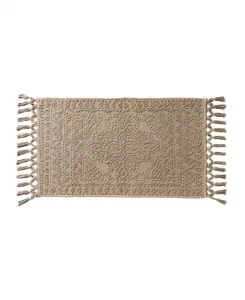 Хлопковый коврик для ванной Nellore с бахромой, 51 x 97 см French Connection, темно-серый