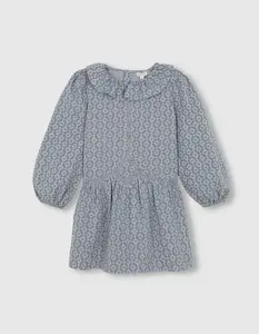 Синее платье с цветами для девочки Gocco, синий