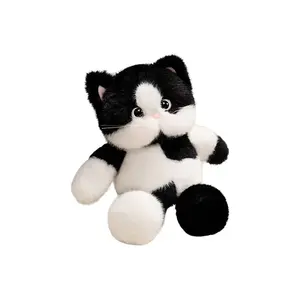 Очаровательная беговая нагрудная бирка три цветка кот корова сиамская кошка куклы плюшевая кукла высота 45см AORUNJU