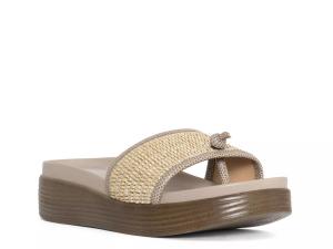 Сандалии Donald Pliner Farrah Wedge Sandal, Beige/Grey Raffia