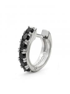 Серьга-кольцо с кристаллами Emanuele Bicocchi, серебряный