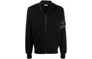 Толстовка с капюшоном на молнии с логотипом Moncler, черный