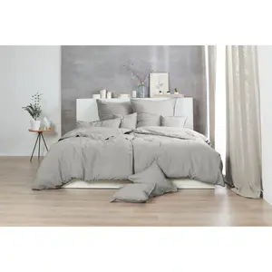 Постельное белье Primera «Stone-Washed», с мелкой складкой, качество Renforceé, из 100% хлопка, с застежкой-молнией, легкое в уходе, сертифицировано STANDARD 100 от OEKO-TEX, серо-коричневый