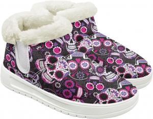 Quxjehoe Зимние сапоги для женщин, комфортные, теплые, с плюшевой подкладкой, короткие ботильоны на выход с белой подошвой, размеры 6-13.5