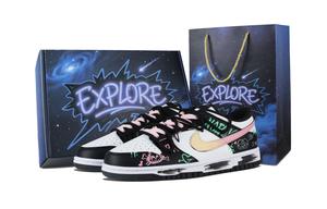 Nike Кроссовки для скейтбординга Dunk Trendy Shadow, износостойкие, низкие, унисекс, розовые, зеленые