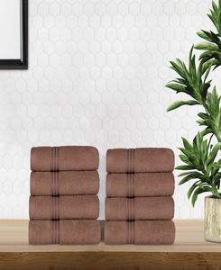Набор из 8 полотенец для рук из 100% египетского хлопка, быстросохнущие, однотонные. Superior, Mocha