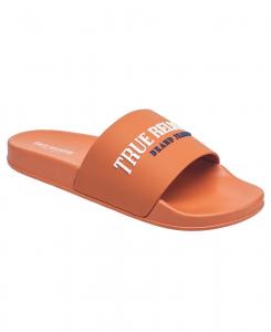 True Religion Men's Weezy Logo Slide, оранжевый