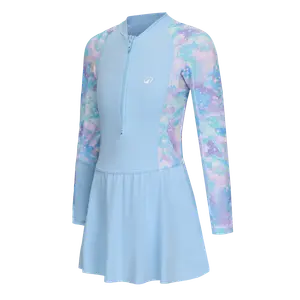 Слитный купальник для девочек Surf с длинными рукавами SUZY - БЛЕСТЯЩИЙ СИНИЙ OLAIAN