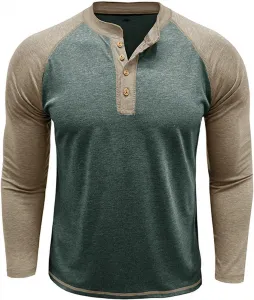 Футболка с длинным рукавом Color Block для мужчин Crew Neck