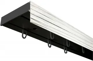 SN DECO GROUP Карниз для штор "Карниз SH (1) с панелью 5 см", 2 направляющие, фиксированный размер 120 см, черный/пепельный
