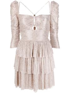 Sabina Musayev плиссированное платье мини, розовый