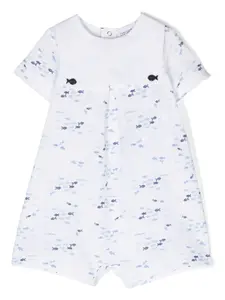 Ромпер с принтом Emporio Armani Kids, белый