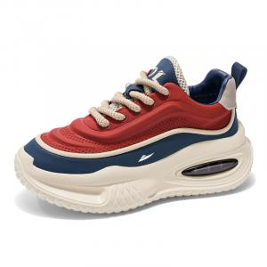 Kuding Массивные кроссовки мужские низкие хаки бежевый серый красный синий черный красный синий всесезонные, цвет Red Blue, All-Season