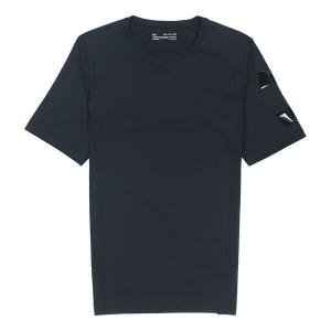Футболка men's casual breathable round neck tight sports short sleeve black Under Armour, черный