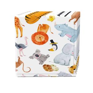Набор салфеток, 100 % полиэстер, набор из 4 шт., 18x18 дюймов, акварель с животными Safari