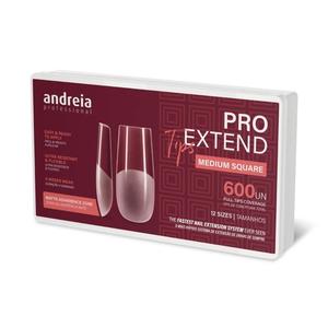 Накладные ногти Pro extend, средние квадратные насадки для наращивания ногтей (600 шт.) Andreia