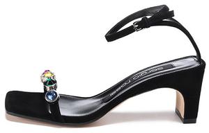 SERGIO ROSSI Женские черные сандалии на одной застежке