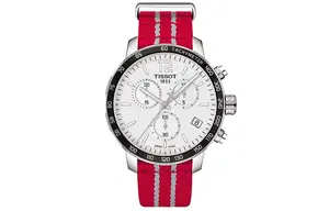 TISSOT Часы Quartz Movement Men's Watch Watch 42mm Silver Dial T095.417.17.037.12, Silver White Strap