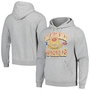 Мужской пуловер New Era Heather Grey San Francisco 49ers с капюшоном в стиле ретро, серый