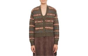 Кардиган с v-образным вырезом и жаккардовым узором Polo Ralph Lauren, зеленый