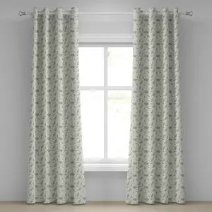 Шторы на люверсах ABAKUHAUS с листьями, винтажный цветочный декоративный рисунок с цветущими природными мотивами в стиле ретро, антикварные, декоративные двухпанельные шторы, 280 см x 225 см, кремово-бело-зеленые