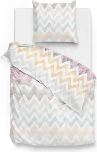 Постельное белье ZO! Home Renforcé - Caro - Зигзаг, пастельный, 135 x 200 см. Узор "зигзаг", пастельные тона на белом фоне. Zo!Home