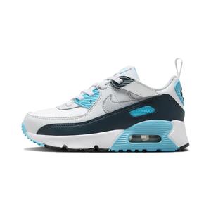 Кроссовки Air Max 90 Kids PS Low-top Белые / Балтийский синий / Темно-синий / Волчий серый Nike, белый/синий