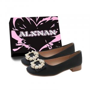 Alxnan Женские повседневные туфли на один каблук - черные (в коробке), цвет Black (Box)