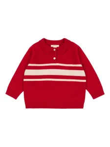 Поло в полоску на пуговицах Konges Sløjd, красный