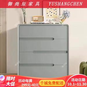 Yu Shangchen Комод 60х40х86 см для гостиной и спальни из массива дерева в итальянском стиле, 4 ящика, без сборки, серый